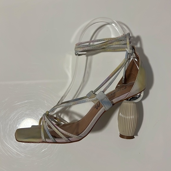 L’Intervalle Multi Coloured Tie Dye Leather Lace Up Heels w/ Creative Heel Sz 36 - Picture 4 of 11